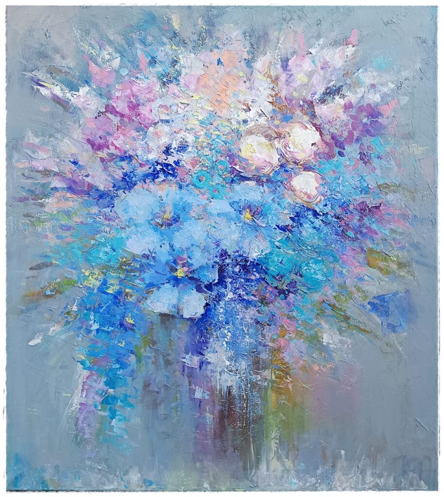 Libor Kawulok. Květiny. Olejomalba 80x90 cm.